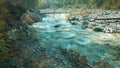 Riverflow. Soft water Royalty Free Stock Photo