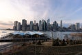 Brooklyn Heights Park and Pier along the East River with a Beautiful View of the Lower Manhattan Skyline Royalty Free Stock Photo