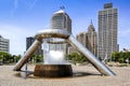 Dodge Fountain in Hart Plaza Detroit, MI Royalty Free Stock Photo