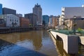 Riverfront from kilbourn street in milwaukee Royalty Free Stock Photo