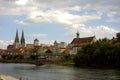 Riverfront of Regensburg, Germany
