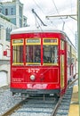 Riverfront streetcar in New Orleans Royalty Free Stock Photo