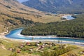 The rivers Katun and Kucherla near the village of Tungur, Altai,