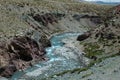 Rivers near Mount Kailash with beautiful banks of slopes