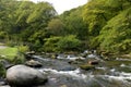 Rivers at Watersmeet, Lynmouth, Exmoor, North Devon Royalty Free Stock Photo