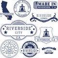 Riverside city, CA. Stamps and signs Royalty Free Stock Photo