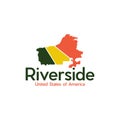 Riverside City Map Geometric Modern Logo