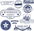 Riverside county, CA. Set of stamps and signs Royalty Free Stock Photo