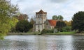 Riverside English Village Church and Tower Royalty Free Stock Photo