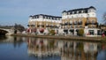 Riverside Flats on the River Thames in Staines Surrey Uk.