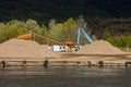 Riverside gravel plant photo Royalty Free Stock Photo