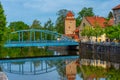 Riverside of Malse passing through Ceske Budejovice, Czech repub Royalty Free Stock Photo