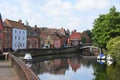 Riverside near Fye Bridge, River Wensum, Norwich, England Royalty Free Stock Photo