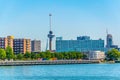 Riverside of New Maas with Euromast tower at background, Rotterdam, Netherlands Royalty Free Stock Photo