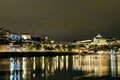 Riverside by night in porto portugal Royalty Free Stock Photo