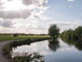 A riverside open scene outside in the country in essex england u Royalty Free Stock Photo