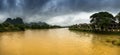 Riverside panorama view in Laos Royalty Free Stock Photo