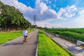 Riverside park cycling path