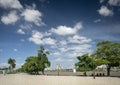 Riverside pedestrian promenade of central phnom penh city in cambodia