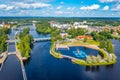 Riverside of pielisjoki in Joensuu in Finland Royalty Free Stock Photo