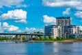 Riverside of pielisjoki in Joensuu in Finland Royalty Free Stock Photo