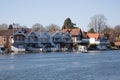 Riverside properties in Henley on Thames in Oxfordshire in the UK