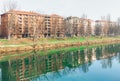 Riverside residential district in Turin