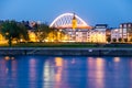 Riverside of the river Rhine in Cologne at night Royalty Free Stock Photo