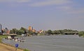 Riverside of river Tisza in city Szeged Royalty Free Stock Photo