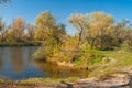 Riverside of small Ukrainian river Oril Royalty Free Stock Photo