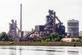 Integrated steel plant on the bank of a river Royalty Free Stock Photo