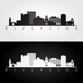 Riverside usa skyline and landmarks silhouette