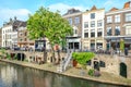 Riverside of Utrecht in The Netherlands with the traditional dutch houses