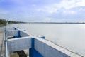 Riverside view with blue sky