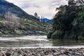 Riverside view in Whanganui National Park, New Zealand Royalty Free Stock Photo