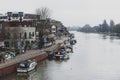 Riverside Walk promenade by the River Thames in Kingston, England Royalty Free Stock Photo