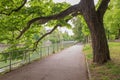 Riverside walkway beside isar river munich Royalty Free Stock Photo