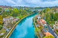 The riversides of Aare river with parks and pleasant promenades, Bern, Switzerland Royalty Free Stock Photo