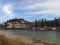 Riverv side verona Italy Royalty Free Stock Photo