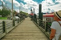 Riverwalk along the waterfront of the Cape Fear River, Wilmington, North Carolina Royalty Free Stock Photo