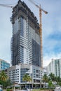 Riverwalk Residences Las Olas Fort Lauderdale Florida under construction and cranes Royalty Free Stock Photo