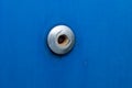 rivet on a blue metal background