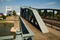 Riveted steel bridge construction Royalty Free Stock Photo