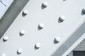 Rivets in a white painted steel beam Royalty Free Stock Photo