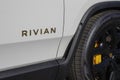 Rivian R1S EV Electric Vehicle display at a dealership. Rivian offers the R1S in Adventure and Launch models