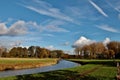 Rivier in een zonnig Nederlands landschap. Royalty Free Stock Photo