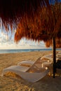 Riviera Maya sunrise beach in Mexico Royalty Free Stock Photo