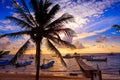 Riviera Maya sunrise pier Caribbean Mexico