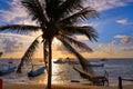 Riviera Maya sunrise pier Caribbean Mexico