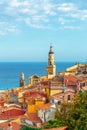 Riviera town Menton view with sea